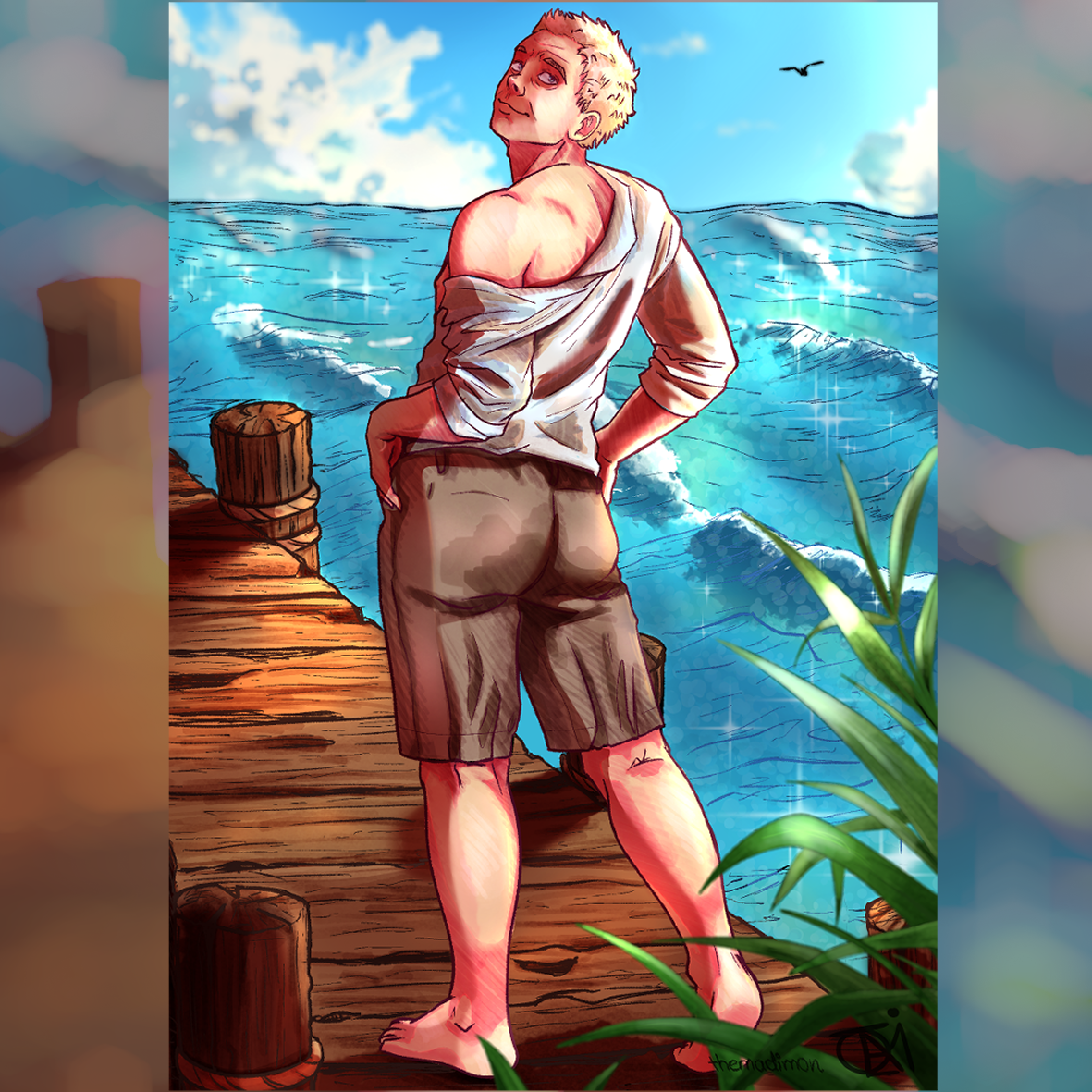 Walk Near The Water — Digitale Illustration von SievArt mit dunklem Cottagecore-Stil